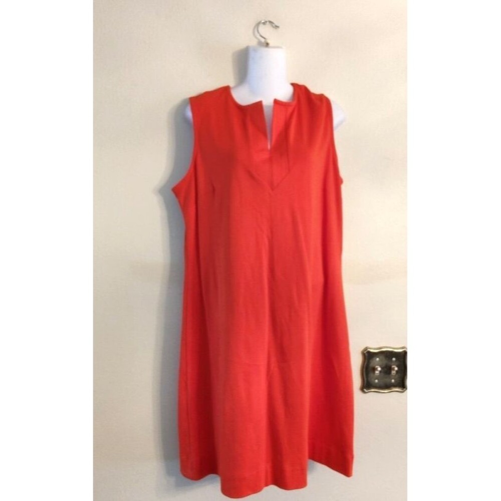New York & Company Women's Sleeveless 100% Cotton Orange / Coral Dress Size XL